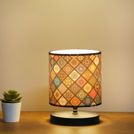 Opviq Lámpara de Mesa Multicolor con Diseños Mandala y Patchwork